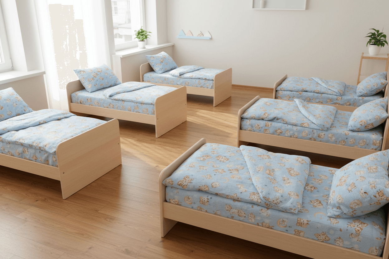 Krepové dětské povlečení do školky „Zvířátka na obláčku“